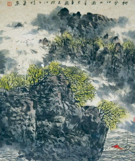 羅積業 山水鏡框 50*40cm