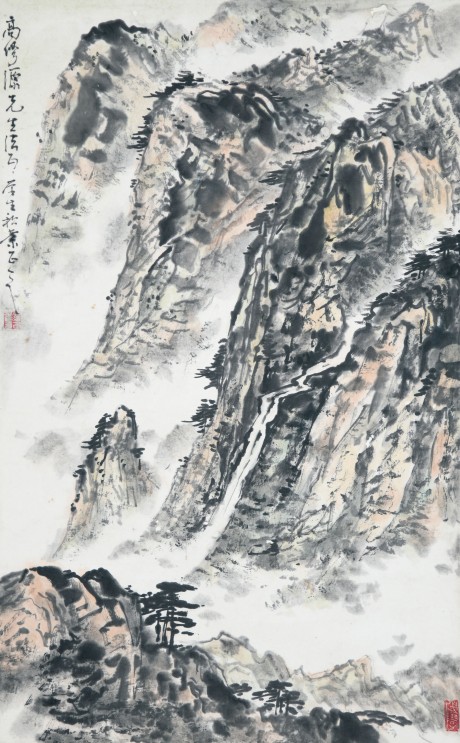 羅積業 山水立軸 55*34cm