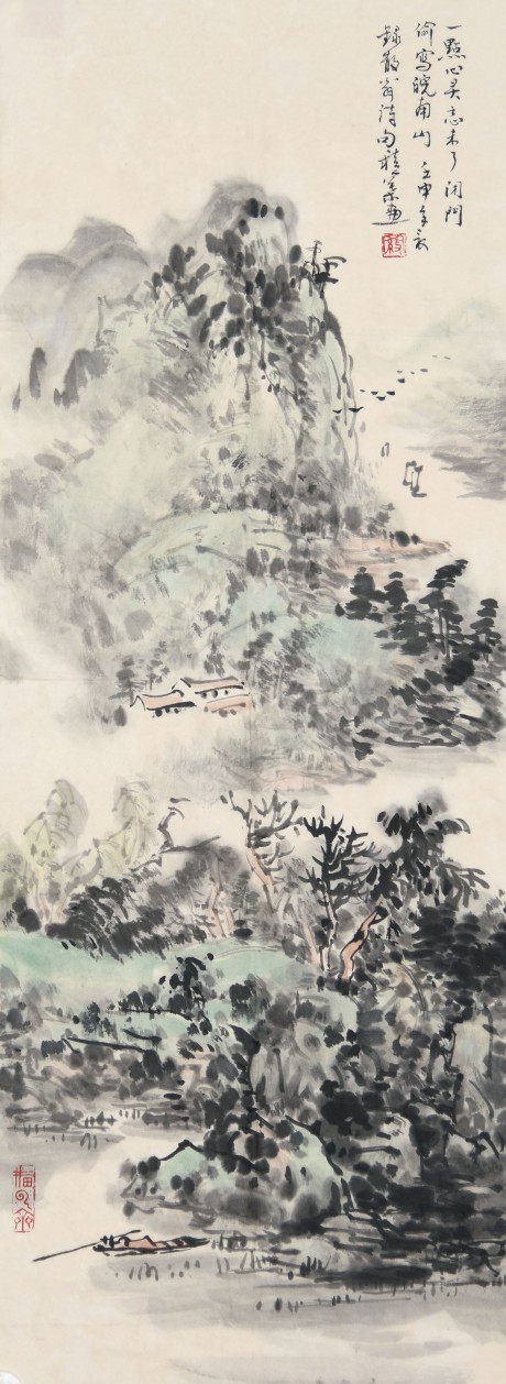 羅積業 山水單片 84*31cm