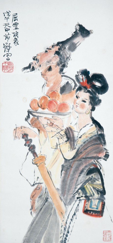 程十發  人物立軸	70*33cm