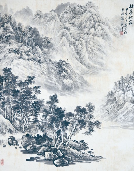 吳養木  山水立軸	66*83cm