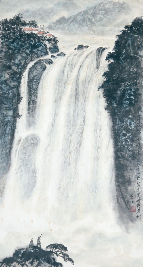 陳達  山水鏡片	75*41cm