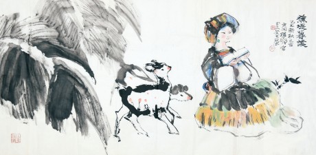 程十發 人物單片 136×68CM